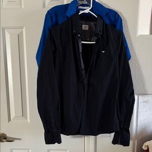 Armani Junior Black and  Calvin Klein Blue Button Down Shirts